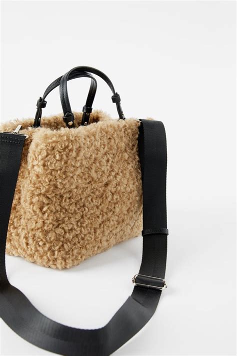 zara shearling bag